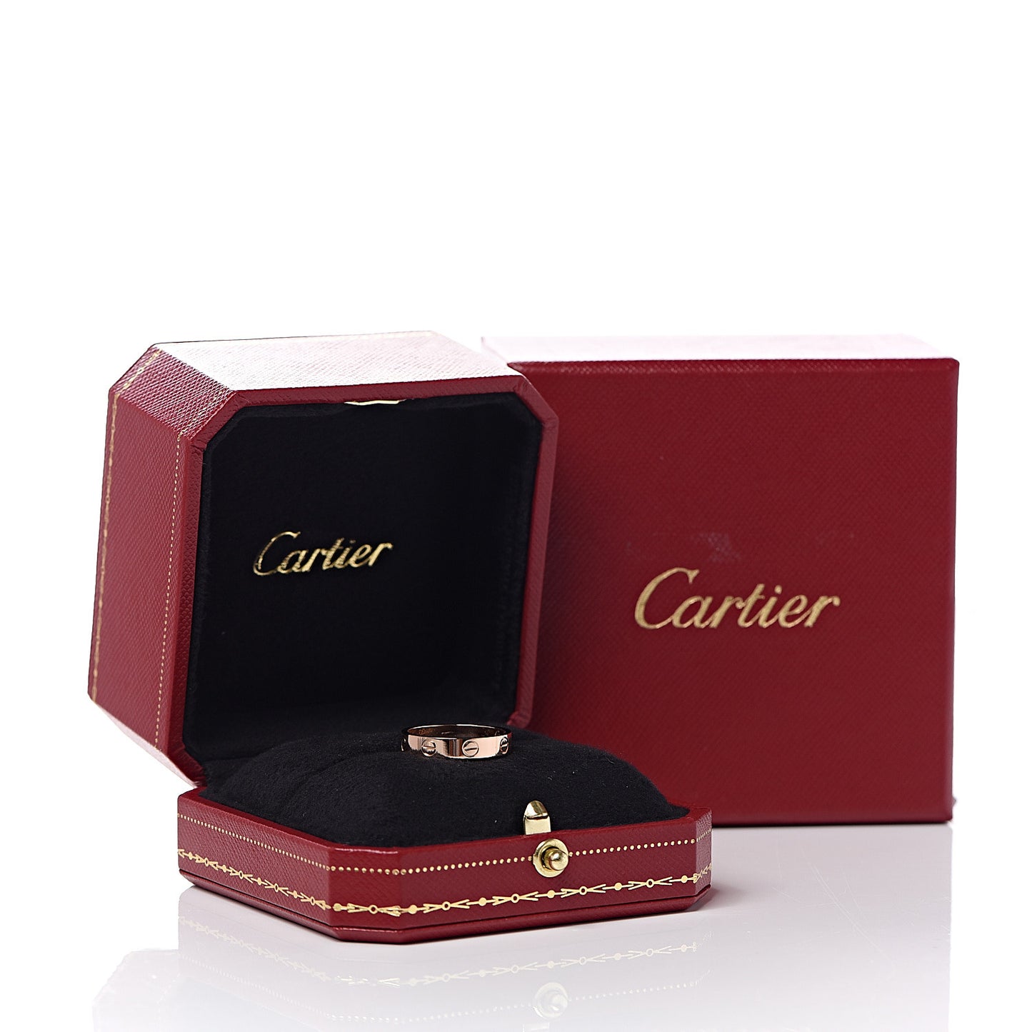 18K Pink Gold 3.5mm LOVE Wedding Band Ring 53 6.25