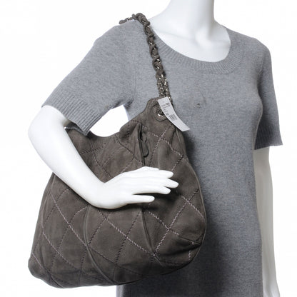 Chanel Suede Ultimate Stitch Hobo Grey 2 of 7
