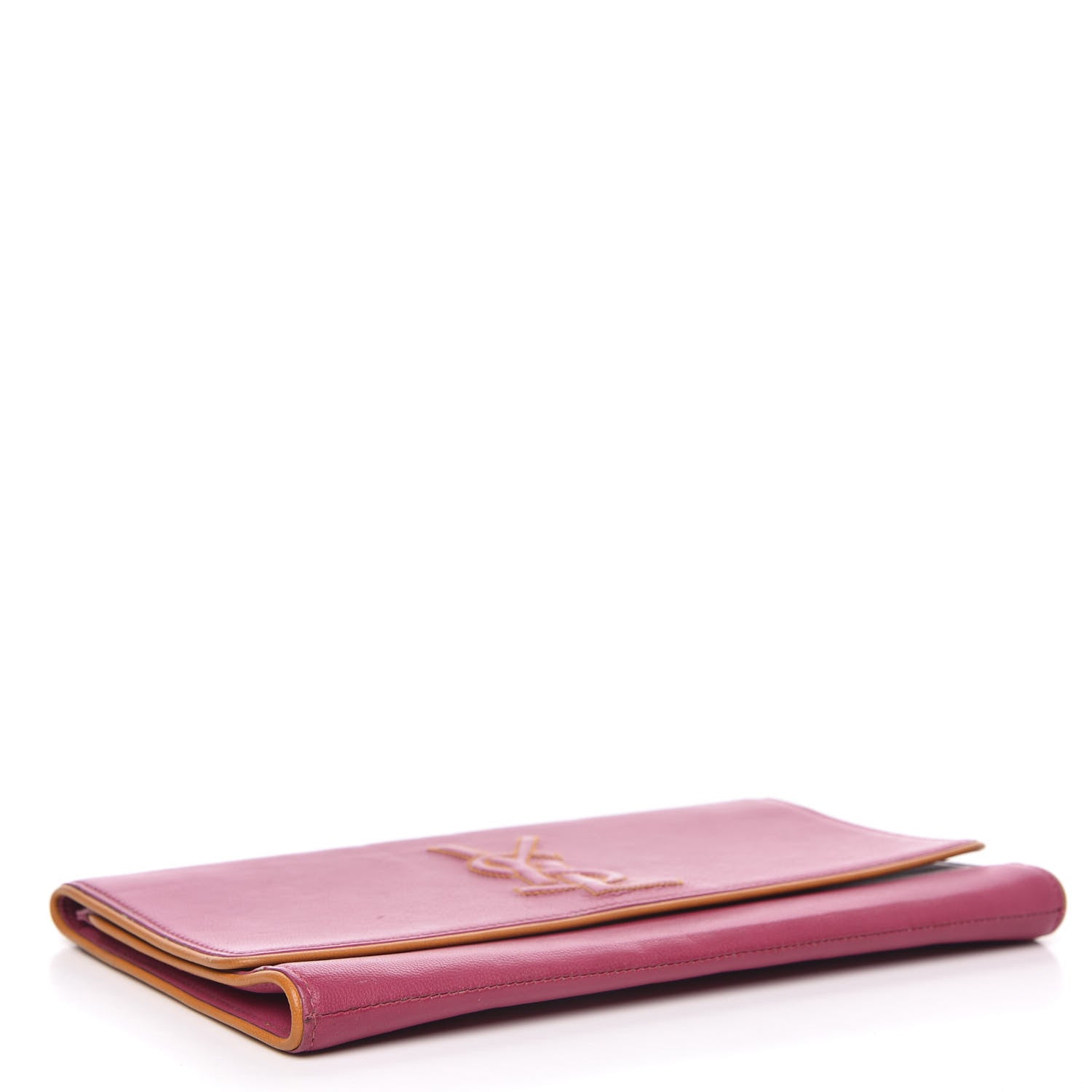 Saint Laurent Goatskin Colorblock Belle De Jour Clutch Fuchsia 4 of 15