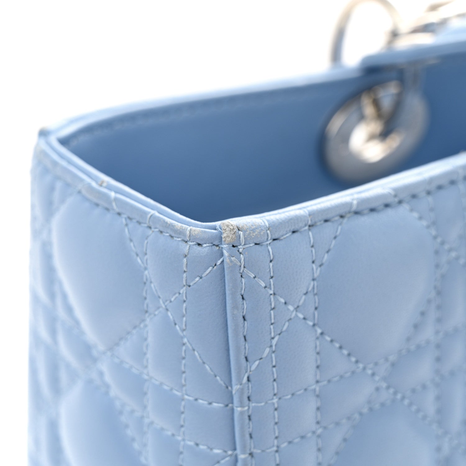 Christian Dior Lambskin Cannage Large Lady Dior Light Blue 13 of 15