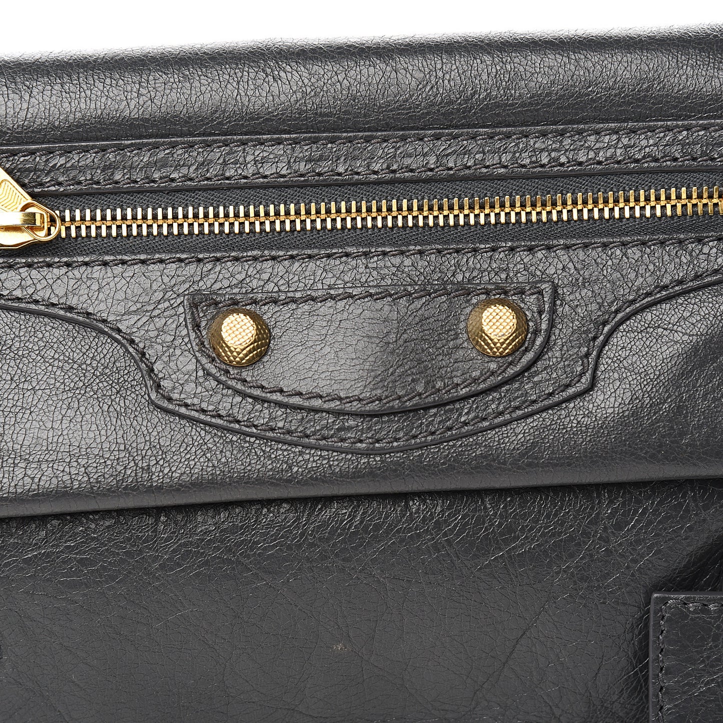 Agneau Giant 12 Gold Hardware Envelope Strap Clutch Gris Fossile