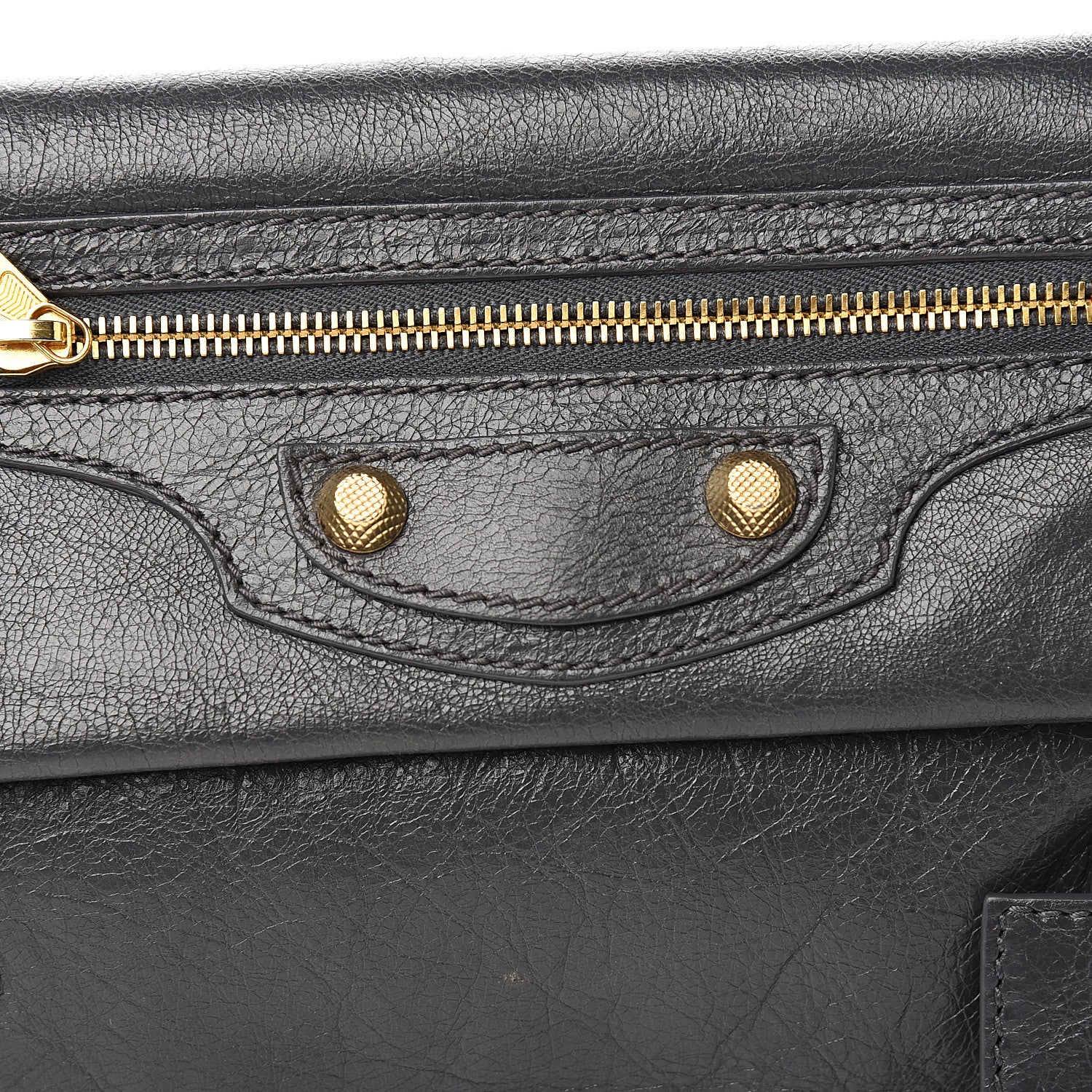 Balenciaga Agneau Giant 12 Gold Hardware Envelope Strap Clutch Gris Fossile 9 of 9
