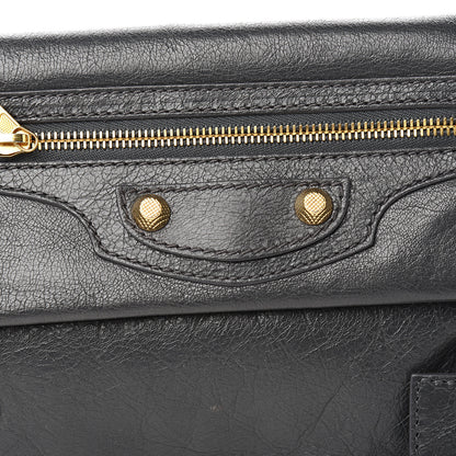 Balenciaga Agneau Giant 12 Gold Hardware Envelope Strap Clutch Gris Fossile 9 of 9