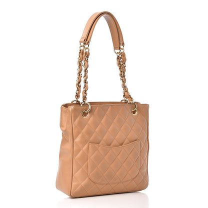 Chanel Caviar Quilted Petit Shopping Tote PST Beige 3 of 14