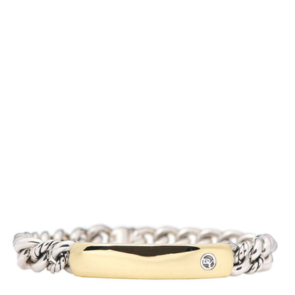 David Yurman Sterling Silver 18K Yellow Gold Belmont Curb Link ID Bracelet 1 of 6