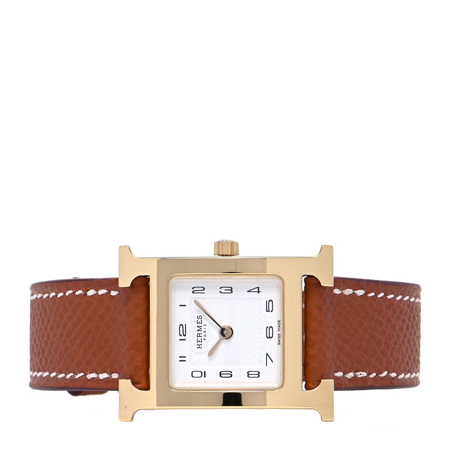 Stainless Steel Epsom 21mm Heure H Hour Quartz Watch Gold