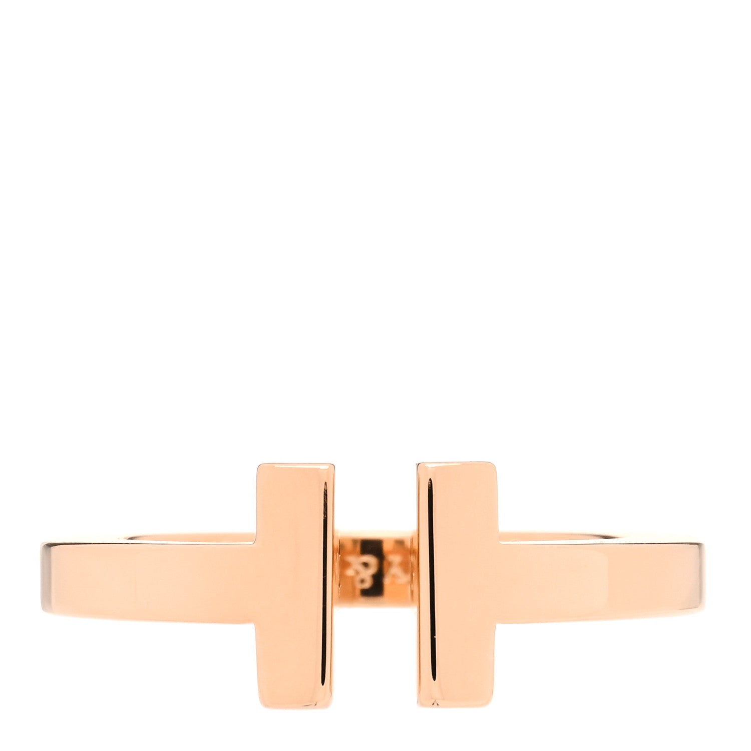 Tiffany 18K Rose Gold T Square Ring 50 5.5 1 of 4