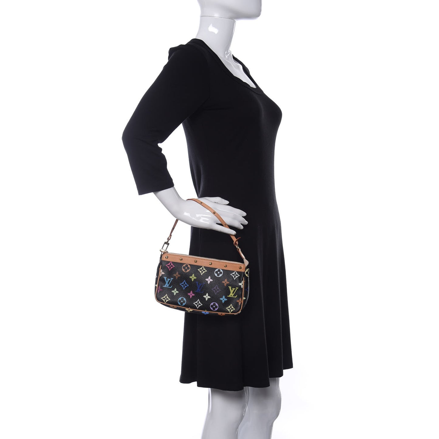 Monogram Multicolor Pochette Accessories Black