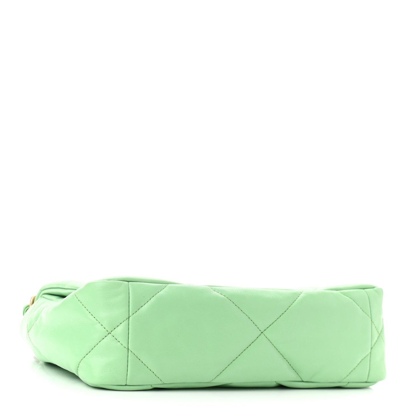 Goatskin Quilted Medium Chanel 19 Flap Light Green