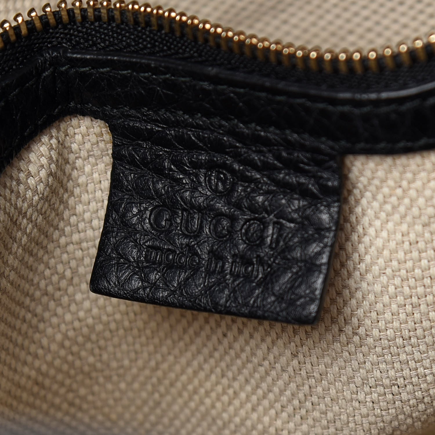 Gucci Pebbled Calfskin Medium Soho Shoulder Bag Black 7 of 10