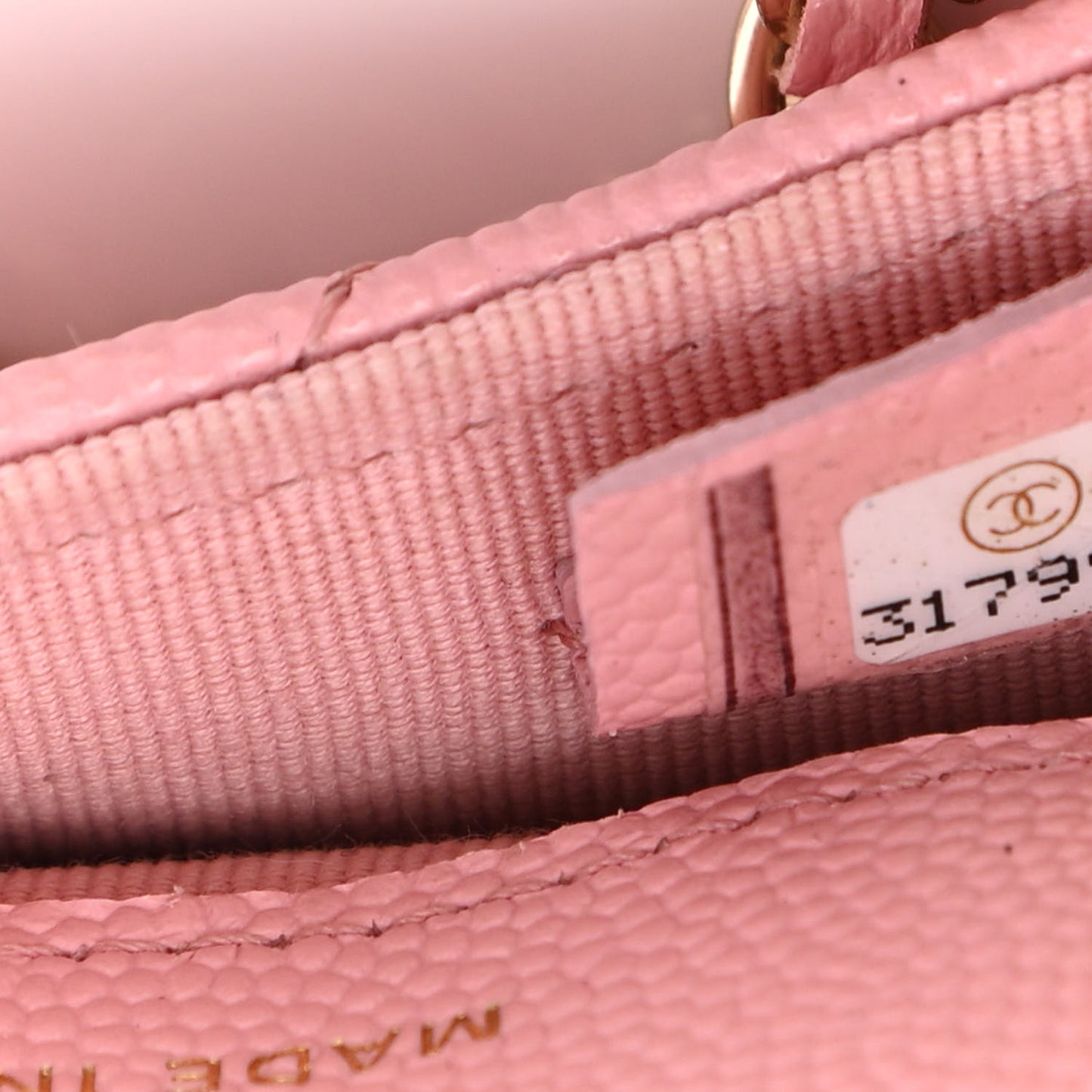Caviar Quilted Mini Chain Belt Bag Light Pink