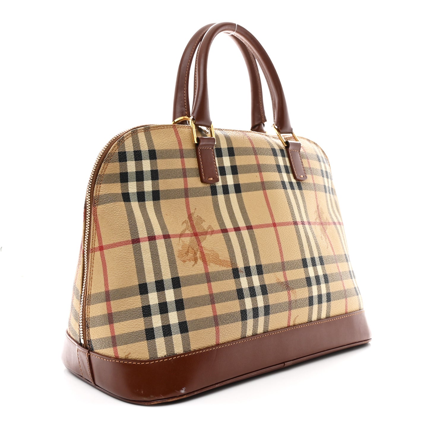 Haymarket Check Top Handle Crossbody Brown