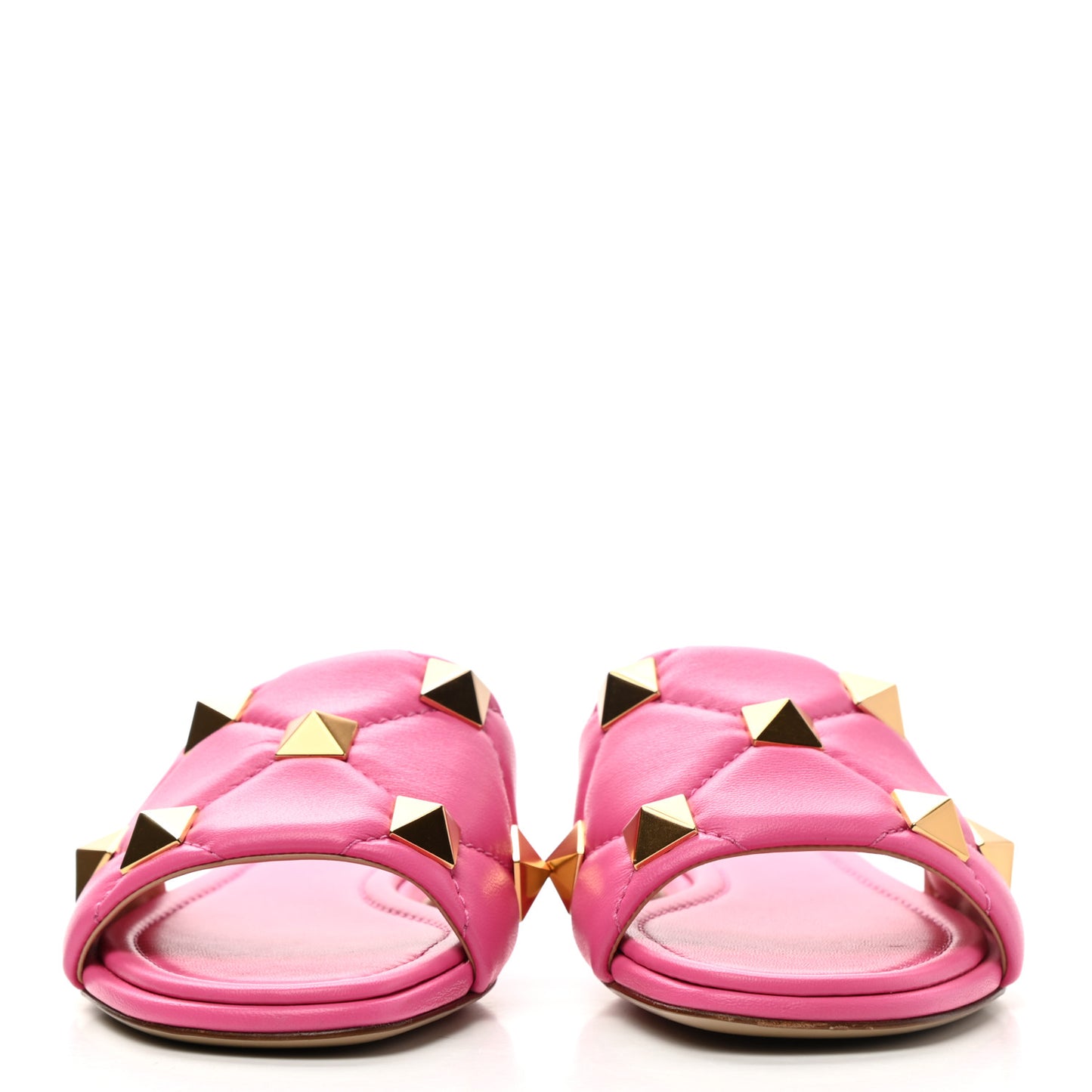 Nappa Roman Stud Flat Slide Sandals 37 Feminine Pink