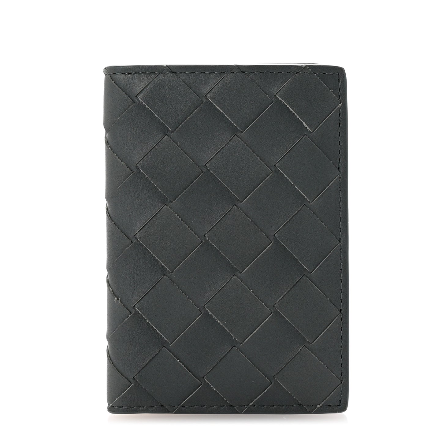 Nappa Maxi Intrecciato Bi-Fold Card Holder Thunder