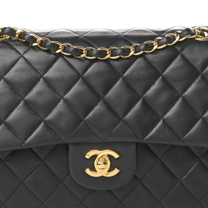 Chanel Lambskin Quilted Medium Double Flap Black 9 of 16