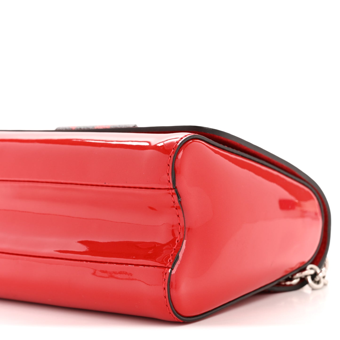 Patent Monogram Infrarouge Twist Shoulder Bag PM Coquelicot