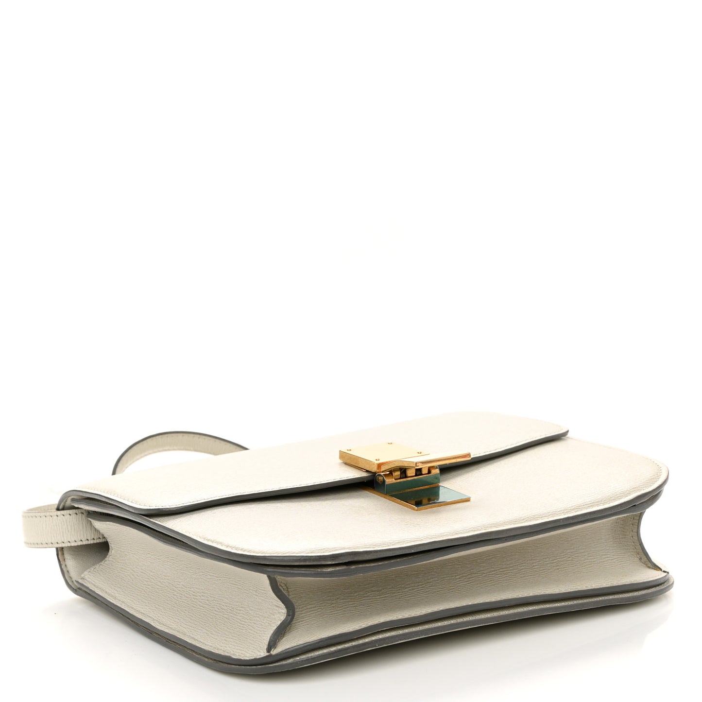 Liege Calfskin Medium Classic Box Flap Bag Pale Grey