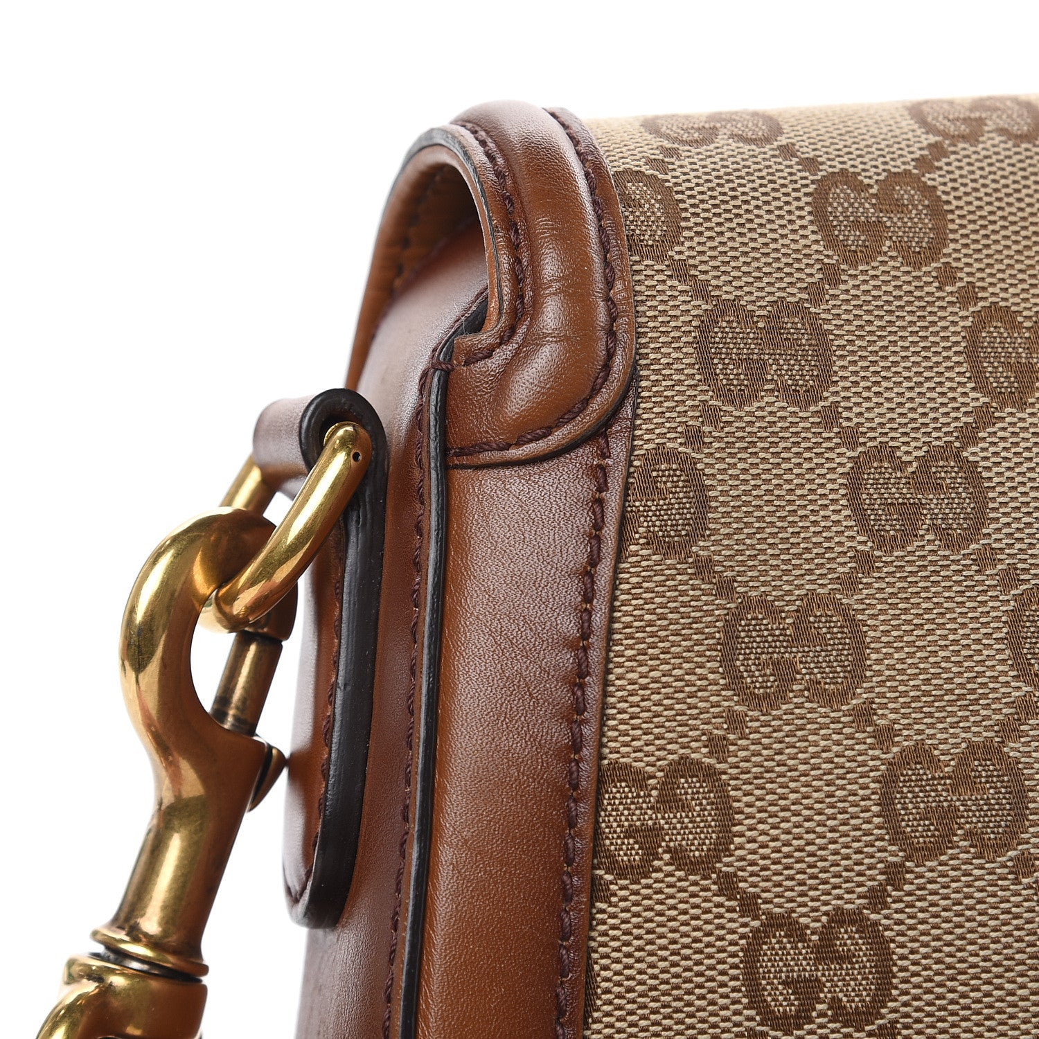 Gucci Monogram Medium Lady Web Shoulder Bag Beige Cuir 13 of 18