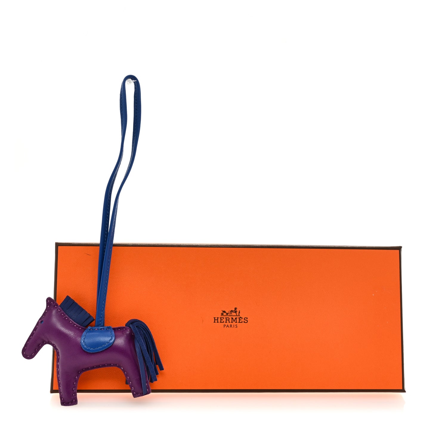 Milo Lambskin Grigri Rodeo Horse Bag Charm PM Violet Bleu Saphir Bleu France