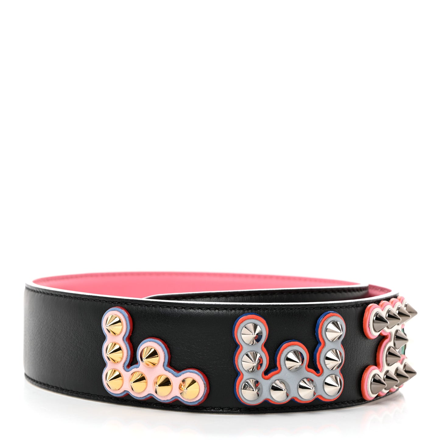 Vitello Dolce Fun Fair Metal Studded Strap You Black Multicolor