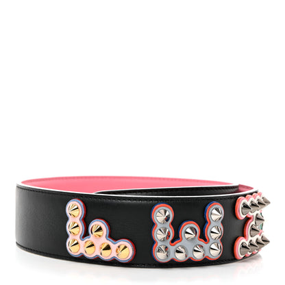 Fendi Vitello Dolce Fun Fair Metal Studded Strap You Black Multicolor 2 of 6