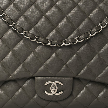 Chanel Caviar Quilted Maxi Single Flap Grey 7 of 9