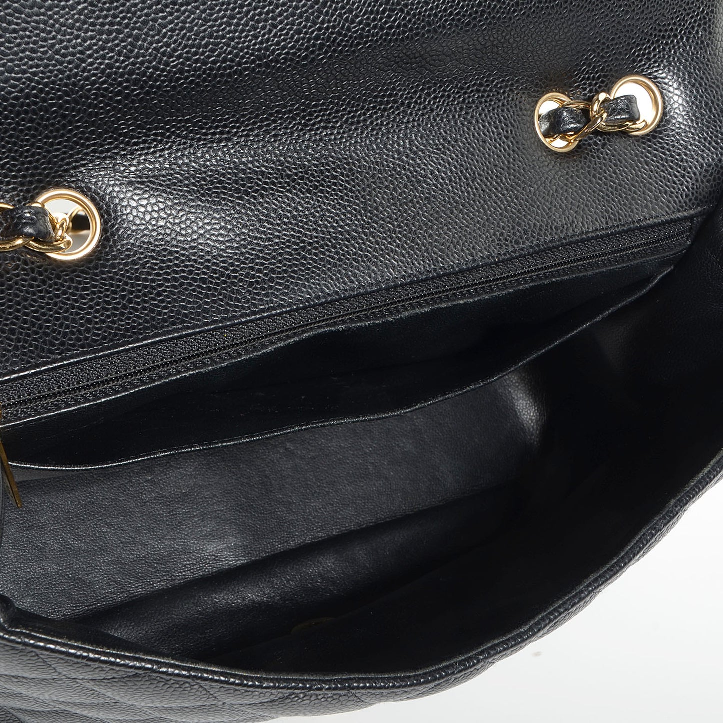Caviar Jumbo Single Flap Black