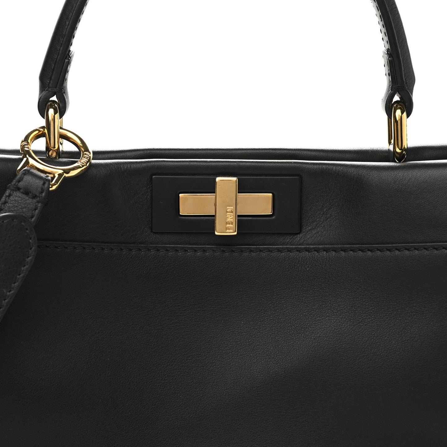 Vitello Seta Shiny Nappa Medium Peekaboo Iconic Satchel Black