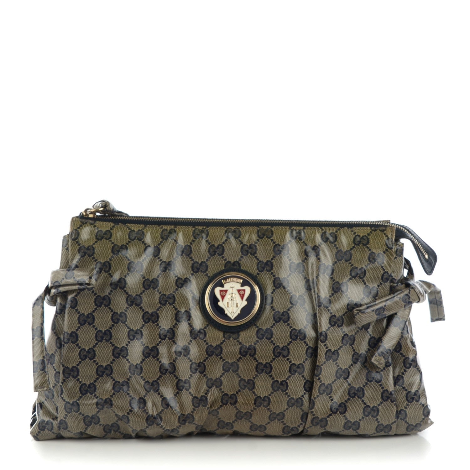 Gucci Crystal Monogram Large Hysteria Clutch Navy Blue 1 of 7