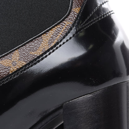 Louis Vuitton Patent Calfskin Monogram Star Trail Chelsea Ankle Boots 36 Black 7 of 8