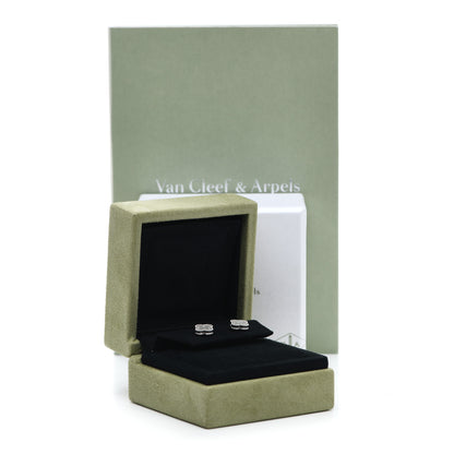 Van Cleef & Arpels 18K White Gold Mother of Pearl Sweet Alhambra Earrings 5 of 5