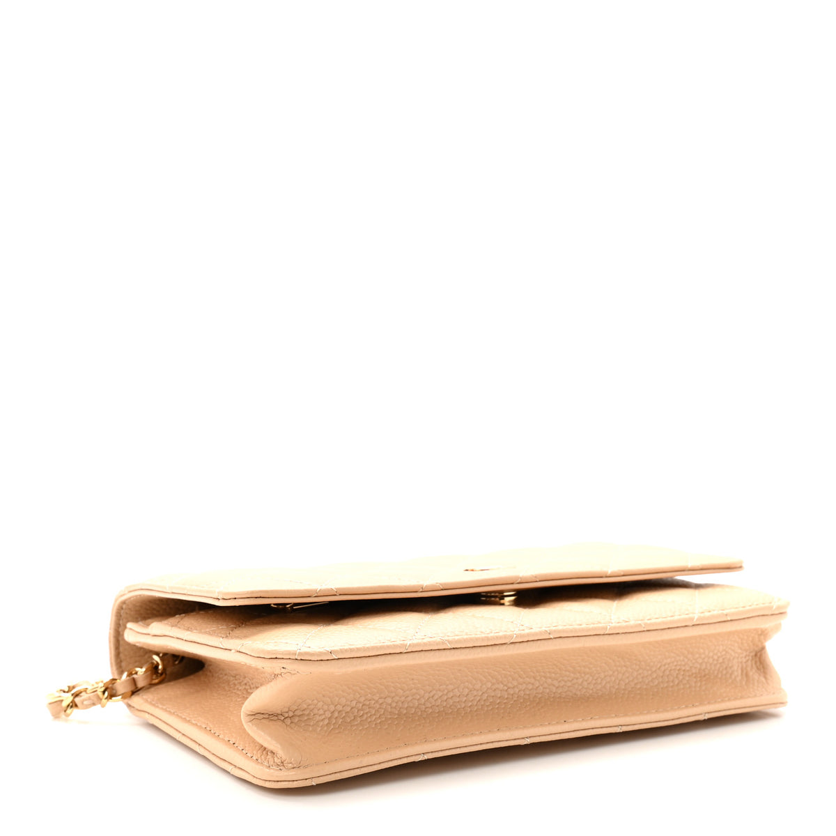 Chanel Caviar Quilted Wallet on Chain WOC Beige 4 of 12