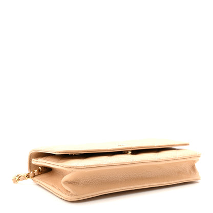Chanel Caviar Quilted Wallet on Chain WOC Beige 4 of 12