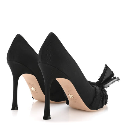 Christian Dior Grosgrain Pearl Fringe Adiorable Pumps 37 Black 5 of 9