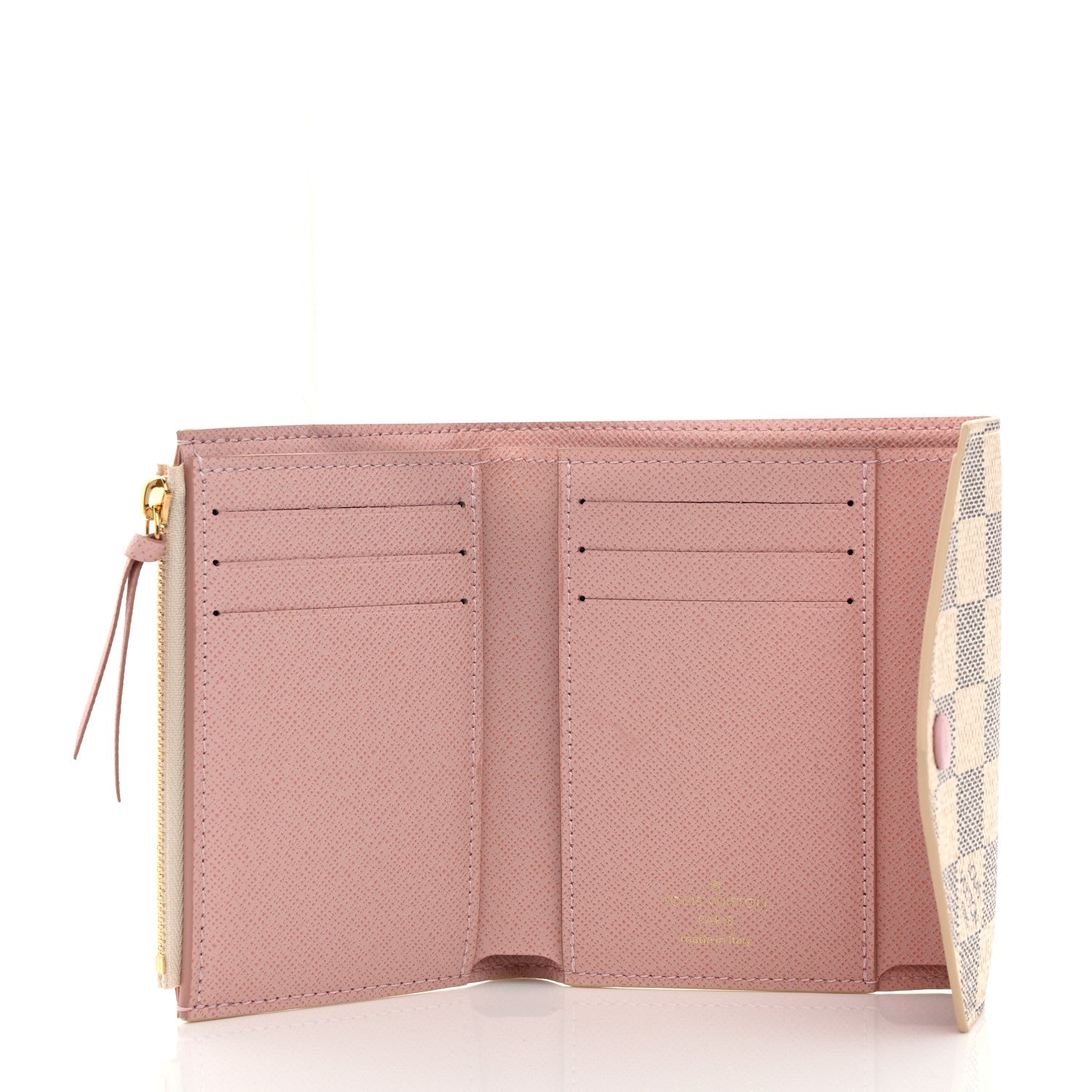 Louis Vuitton Damier Azur Victorine Wallet Rose Ballerine 5 of 6