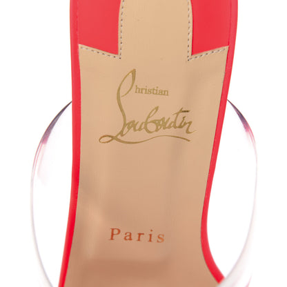 Christian Louboutin Matt Patent PVC Just Nodo 85 Slide Sandals 41 Fluo 6 of 8