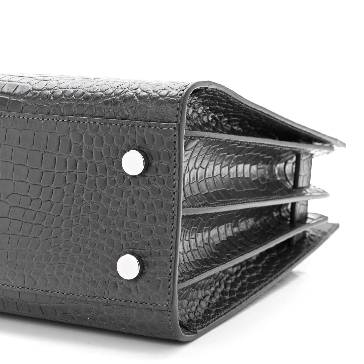 Calfskin Crocodile Embossed Baby Sac De Jour Earth