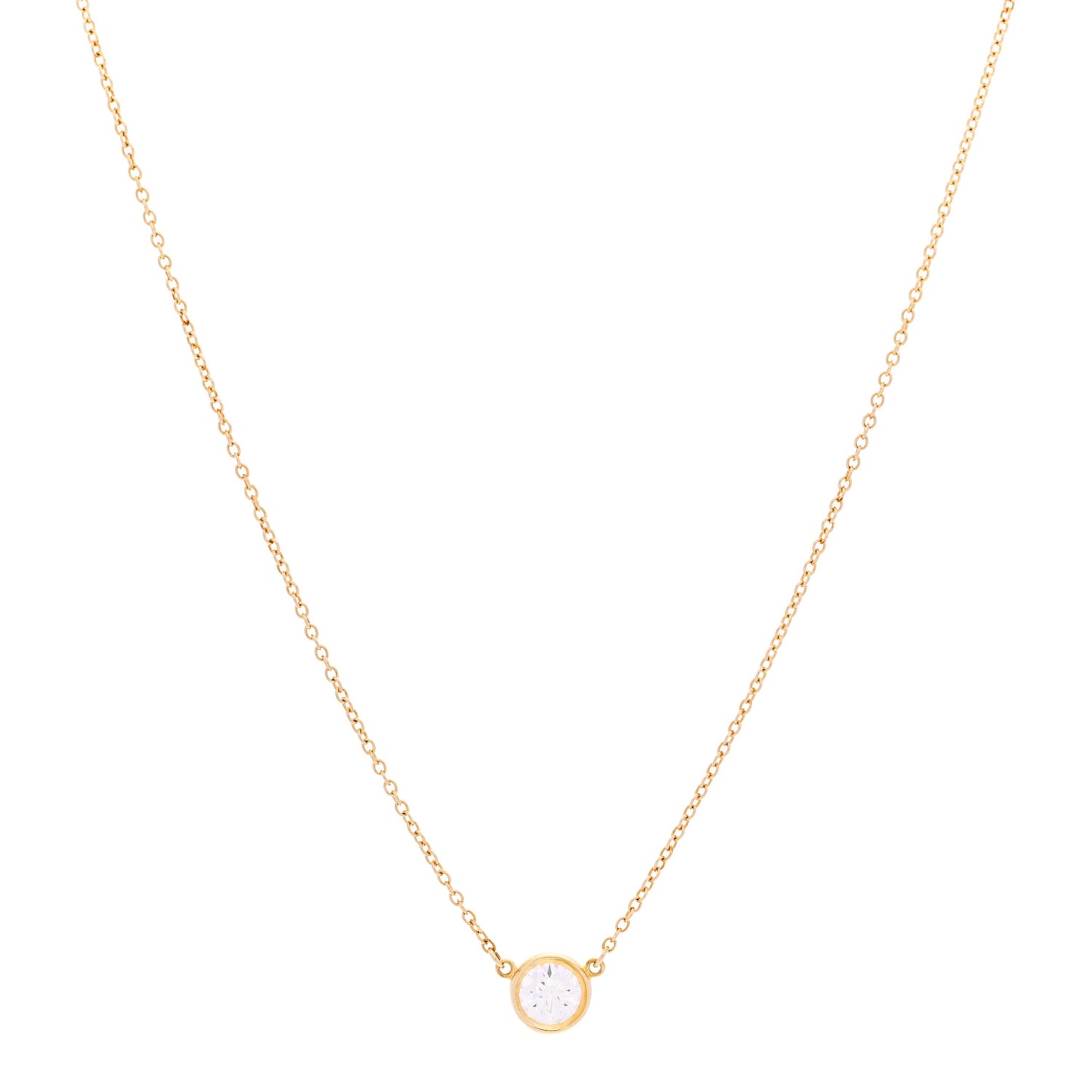 18K Yellow Gold Diamond .45ct Elsa Peretti Diamonds by the Yard Pendant Necklace