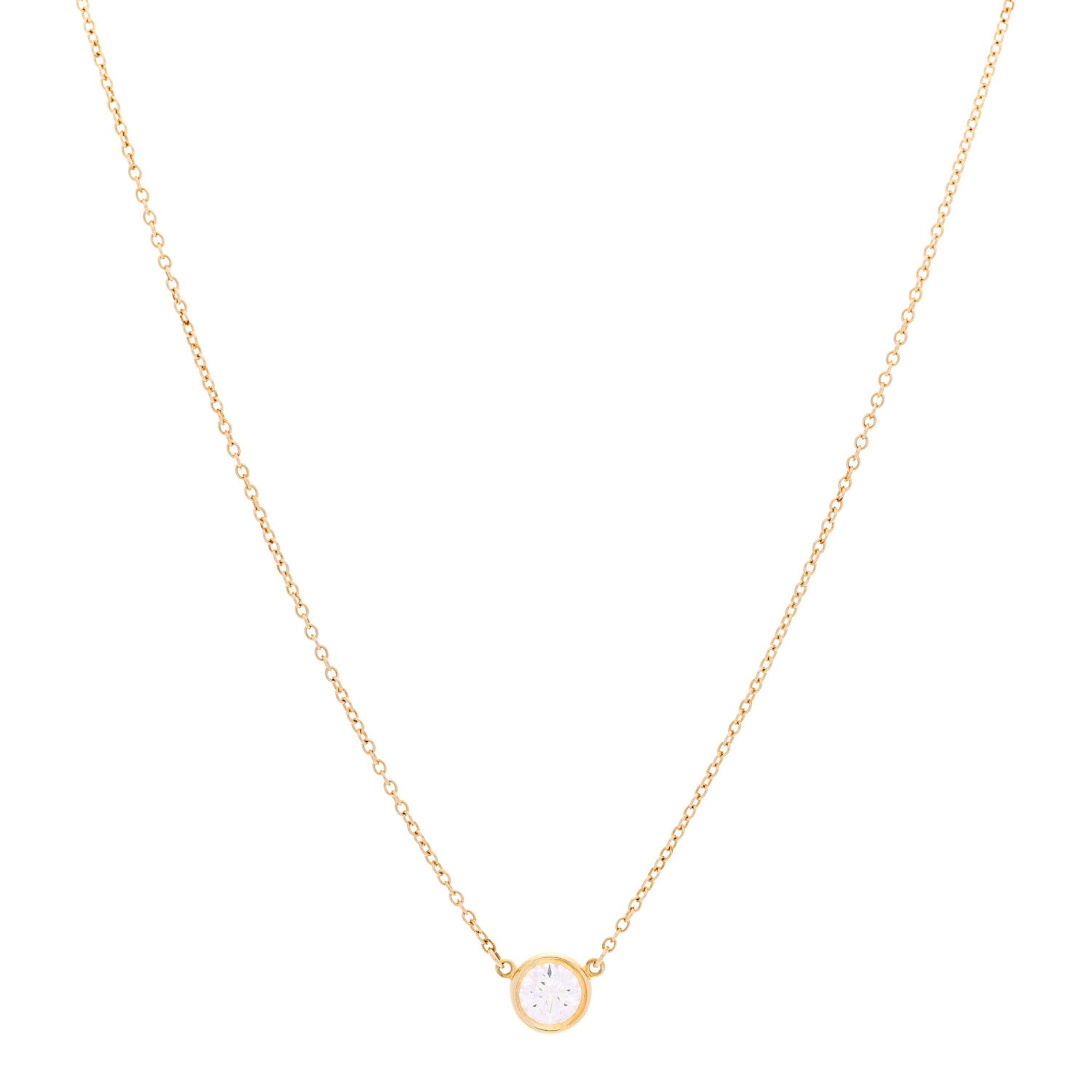 Tiffany 18K Yellow Gold Diamond .45ct Elsa Peretti Diamonds by the Yard Pendant Necklace 1 of 8
