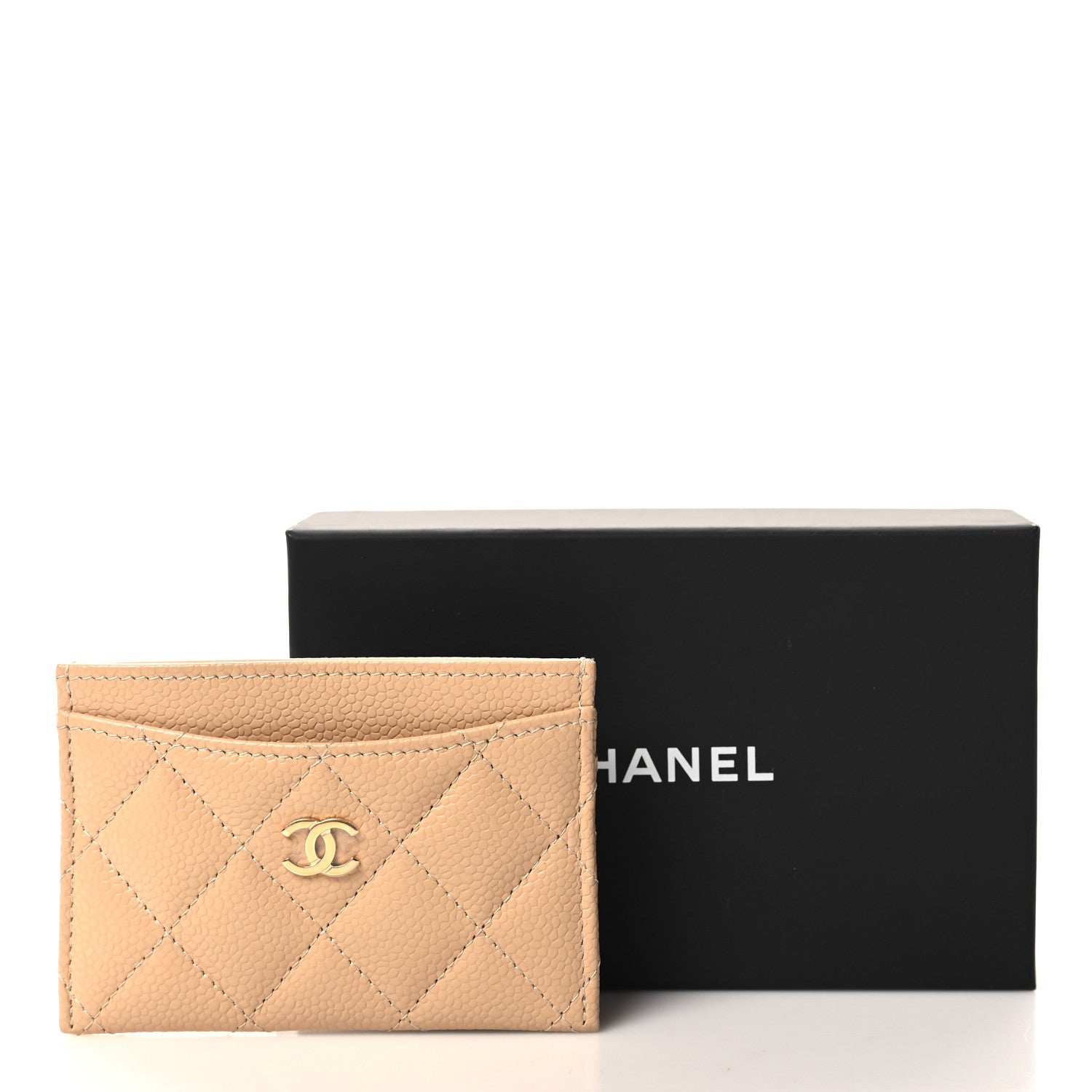 Chanel Caviar Quilted Card Holder Beige 9 of 9