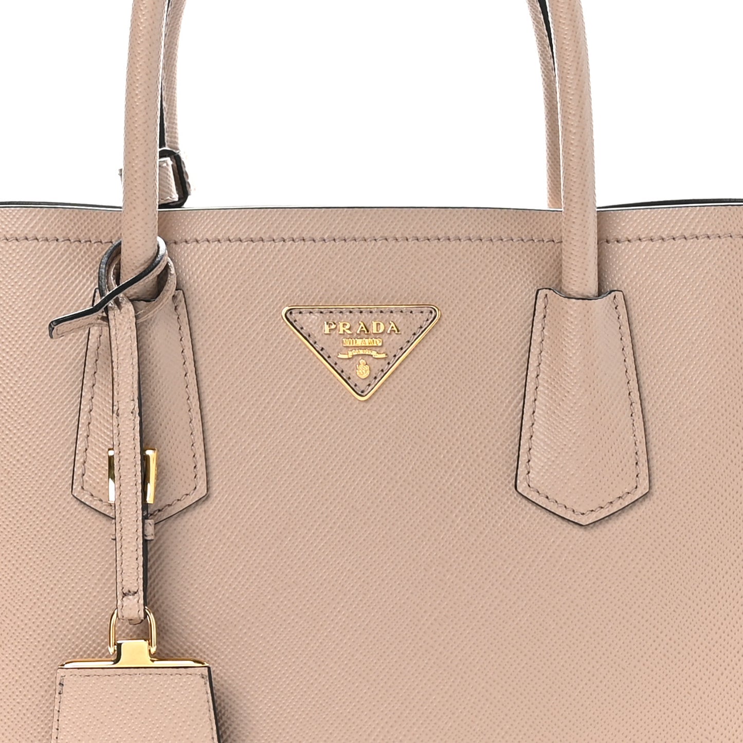 Saffiano Cuir Medium Double Bag Cammeo Black