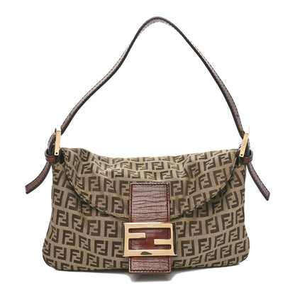 Fendi Zucchino Vitello Baguette Mogano Panna Bruciato 1 of 10
