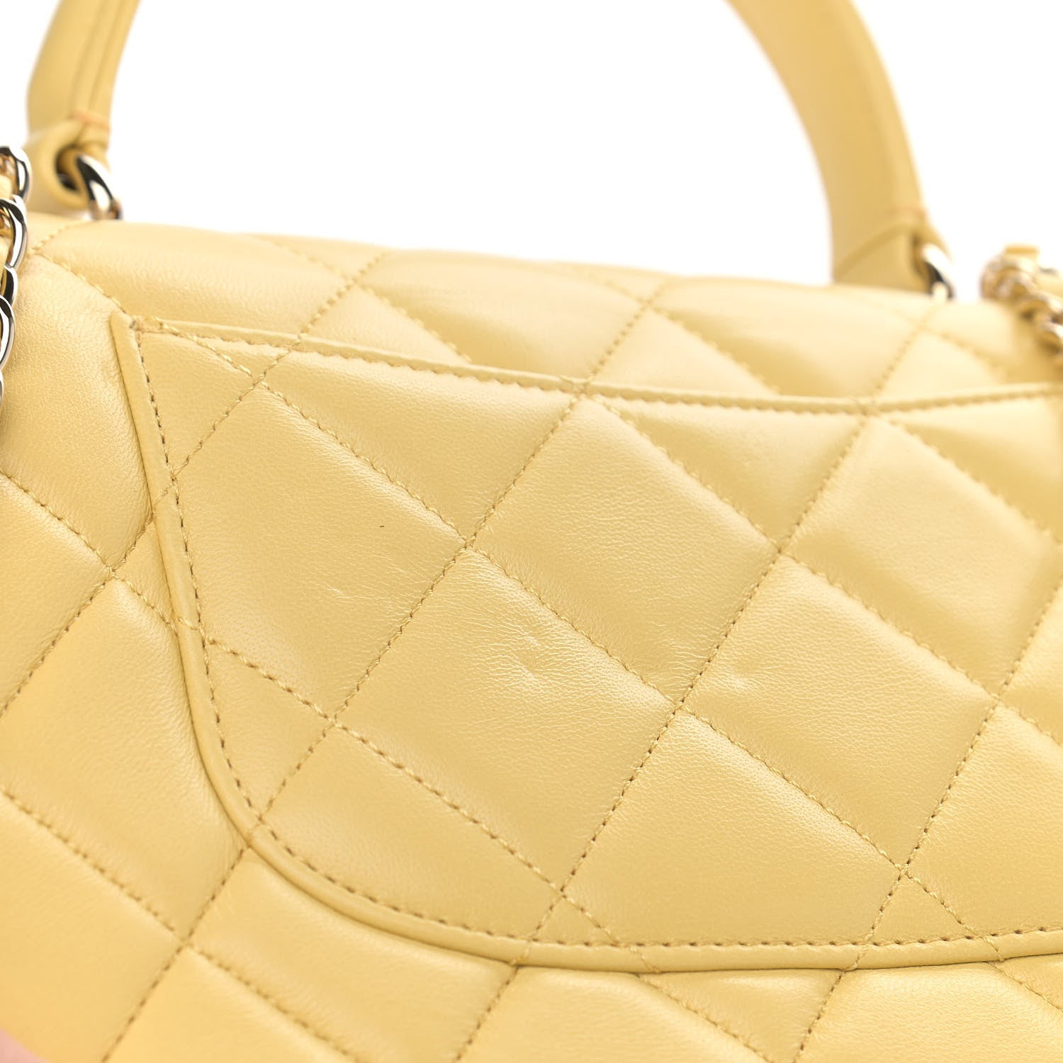 Chanel Lambskin Quilted Small Trendy CC Flap Dual Handle Bag Yellow 10 of 10