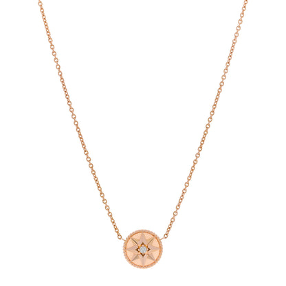 Christian Dior 18K Rose Gold Diamond Pink Opal Rose Des Vents Necklace 1 of 5