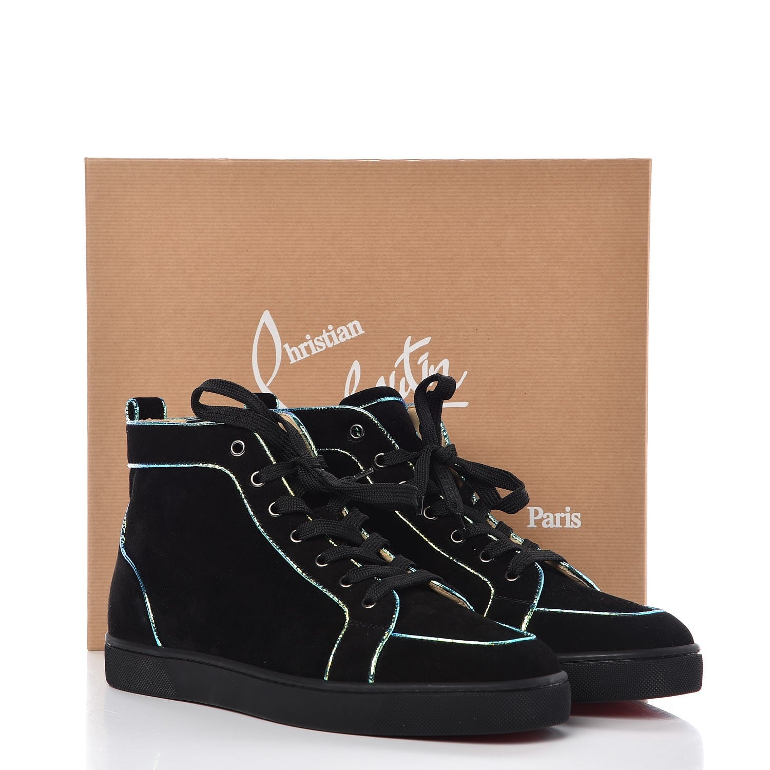 Christian Louboutin Mens Veau Velours Aliene Rantus Orlato Sneakers 42 Version Black 9 of 9