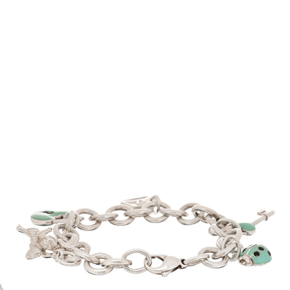 Tiffany Sterling Silver Enamel 5 Charm Bracelet Blue 2 of 3