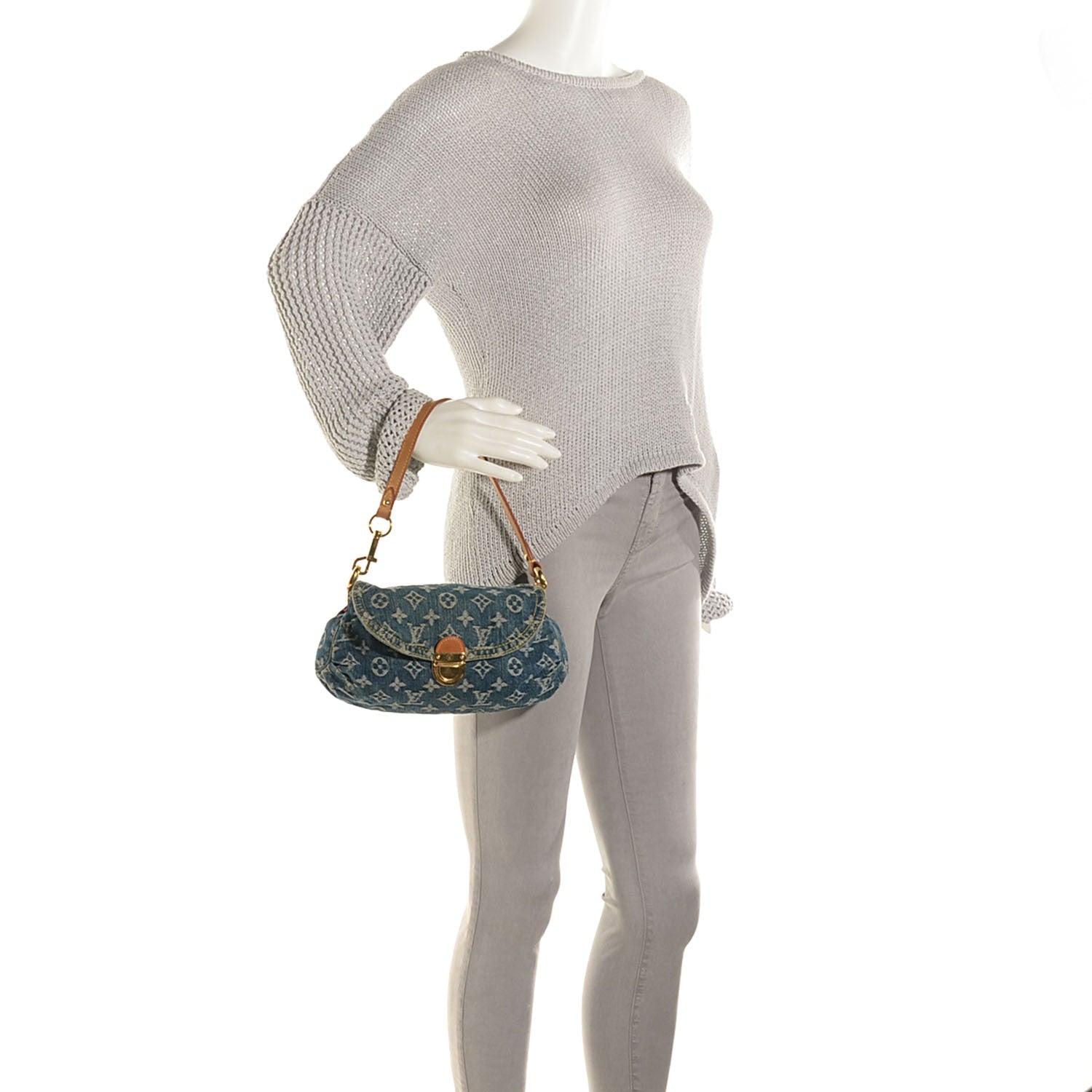 Louis Vuitton Monogram Denim Mini Pleaty Blue 2 of 7