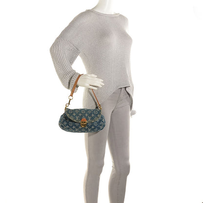 Louis Vuitton Monogram Denim Mini Pleaty Blue 2 of 7