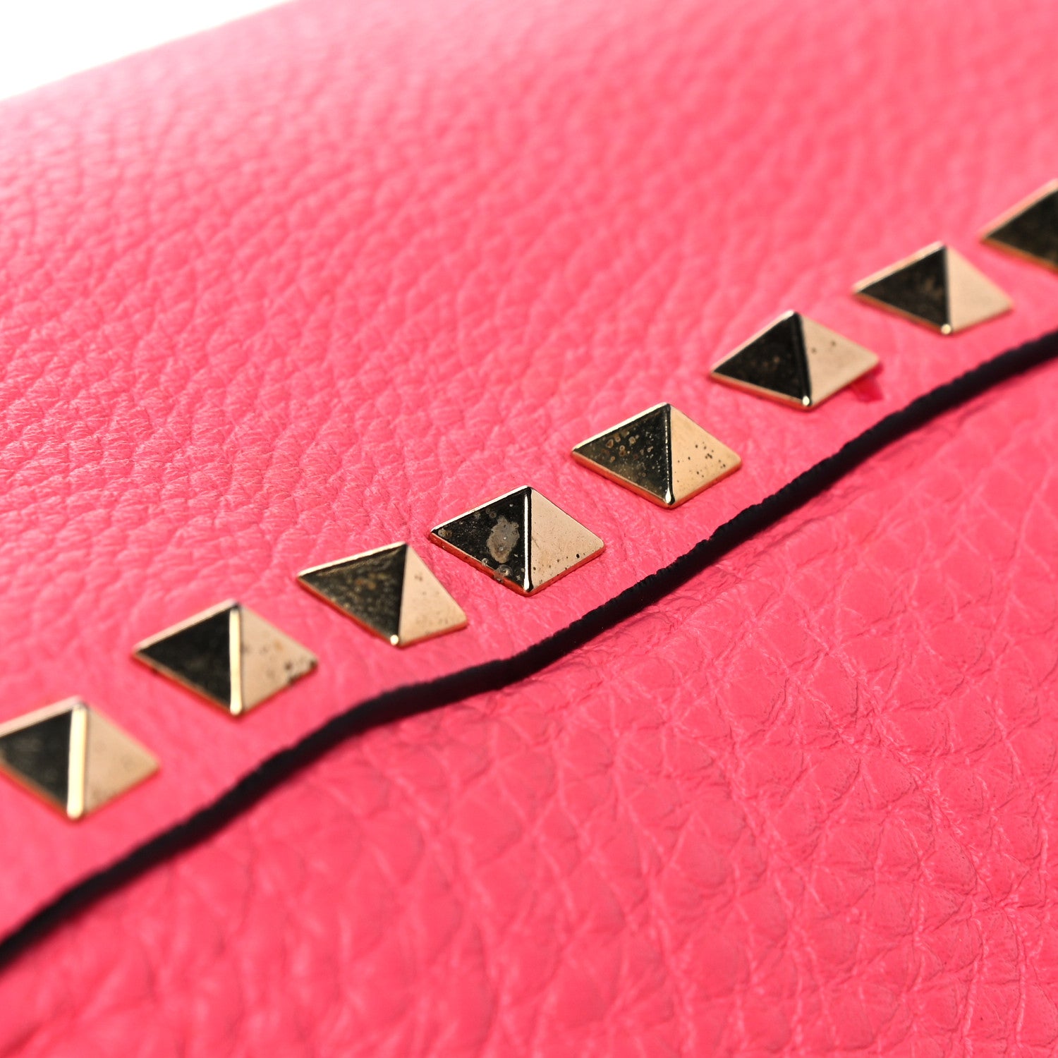 Valentino Garavani Pebbled Calfskin Medium Rockstud Tote Fuxia Fluo 15 of 16