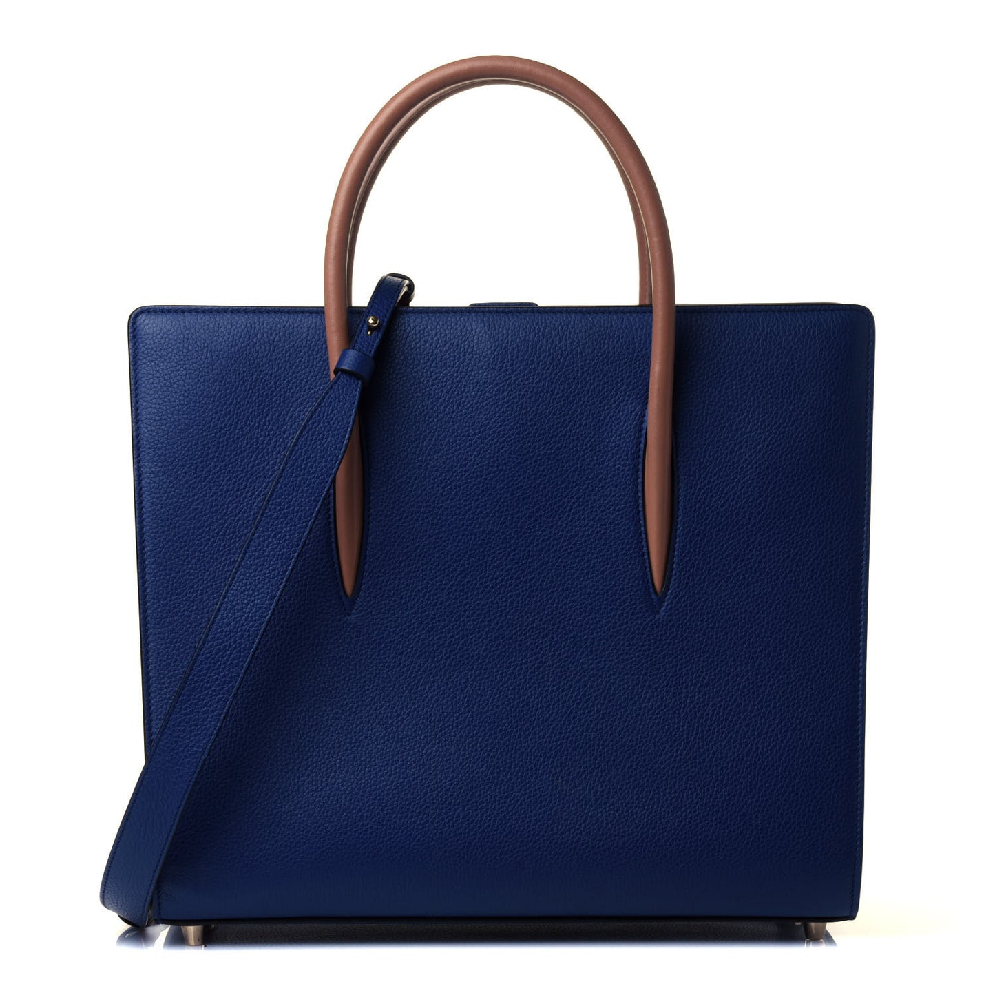 Calfskin Patent Spiked Medium Paloma Blue